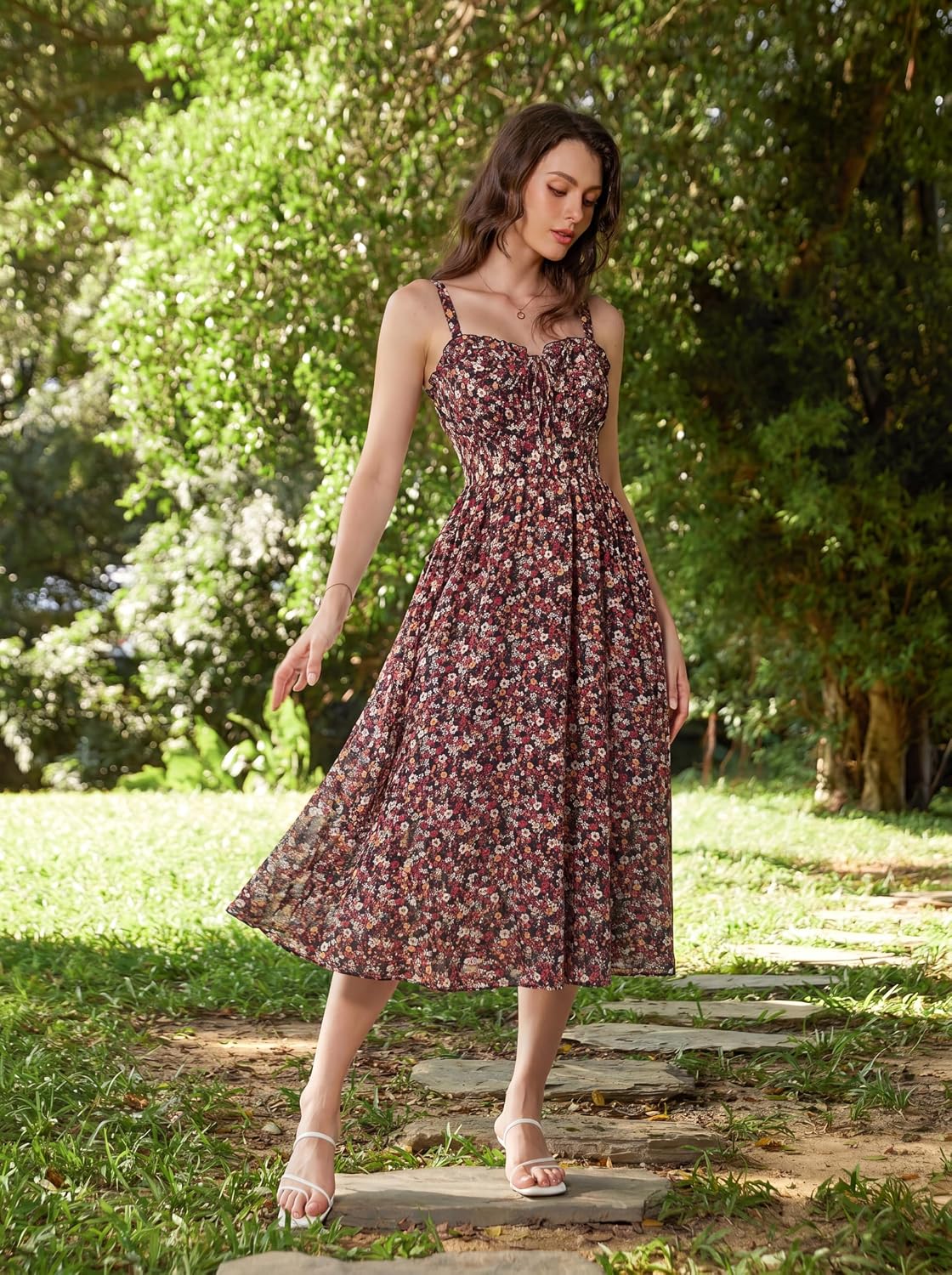 Scarlet Darkness Floral Corset Dress Summer Dresses for Women 2025 Wedding Guest Dress Cottagecore Fairy Dresses - Image 2
