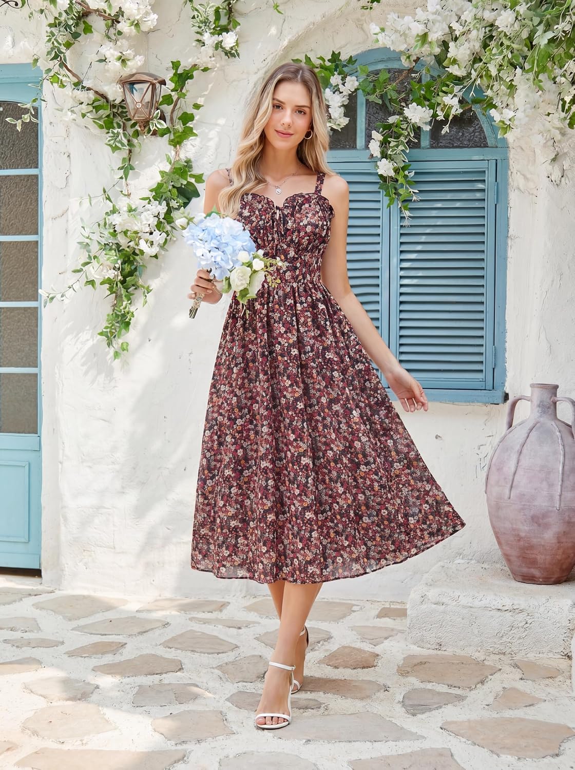 Scarlet Darkness Floral Corset Dress Summer Dresses for Women 2025 Wedding Guest Dress Cottagecore Fairy Dresses - Image 3