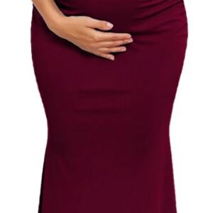 AISWI 3D Floral Off The Shoulder Maternity Dress Sexy Ribbed Mermaid Maxi Bodycon Pregnancy Dresses Baby Shower