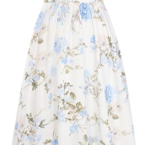 GRACE KARIN Women’s Summer Spaghetti Strap Dress Lightweight Chiffon Floral A-line Maxi Dresses with Pockets Wedding Party