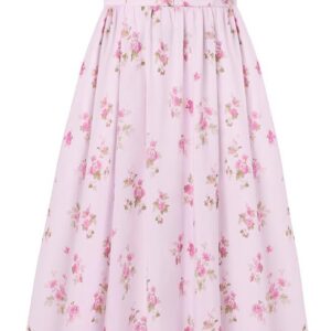 GRACE KARIN Women’s Summer Spaghetti Strap Dress Lightweight Chiffon Floral A-line Maxi Dresses with Pockets Wedding Party