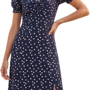 Roman Floral Print Dress for Women UK Ladies Sweetheart Neck Ruched Midi Maxi Long Length Short Sleeve Flattering Casual Summer Spring Party Evening Going Out