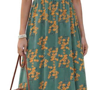ZANZEA Womens Summer Casual Maxi Dress Flowy Boho Beach Floral Long Dresses
