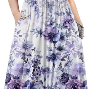 IN’VOLAND Womens Plus Size Swiss Dot Dress Chiffon Short Sleeve High Waist A Line Ruffle Tiered Babydoll Midi Dress