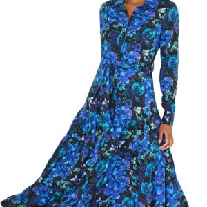 Joe Browns Women’s Blue Print Floral Maxi Shirt Dress Dress