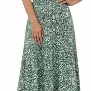 Summer Dresses for Women UK Round Neck Flutter Sleeve Maxi Dress Floral Print Sundress Elastic Waist Tiered Hem Casual Dresses Lightweight Breathable Elegant Ladies Dress Brunch Vacation Outfits