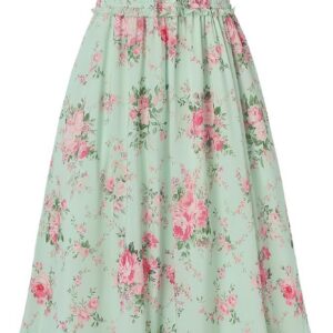 Scarlet Darkness Women’s Floral Cottagecore Dress Smocked A Line Casual Milkmaid Sundress with Pockets