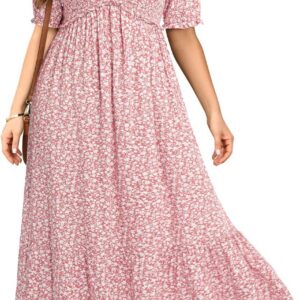 Plus Size Sun Dresses Women – Summer Off The Shoulder Puff Sleeve A Line Boho Maxi Flow Long Dress 2025