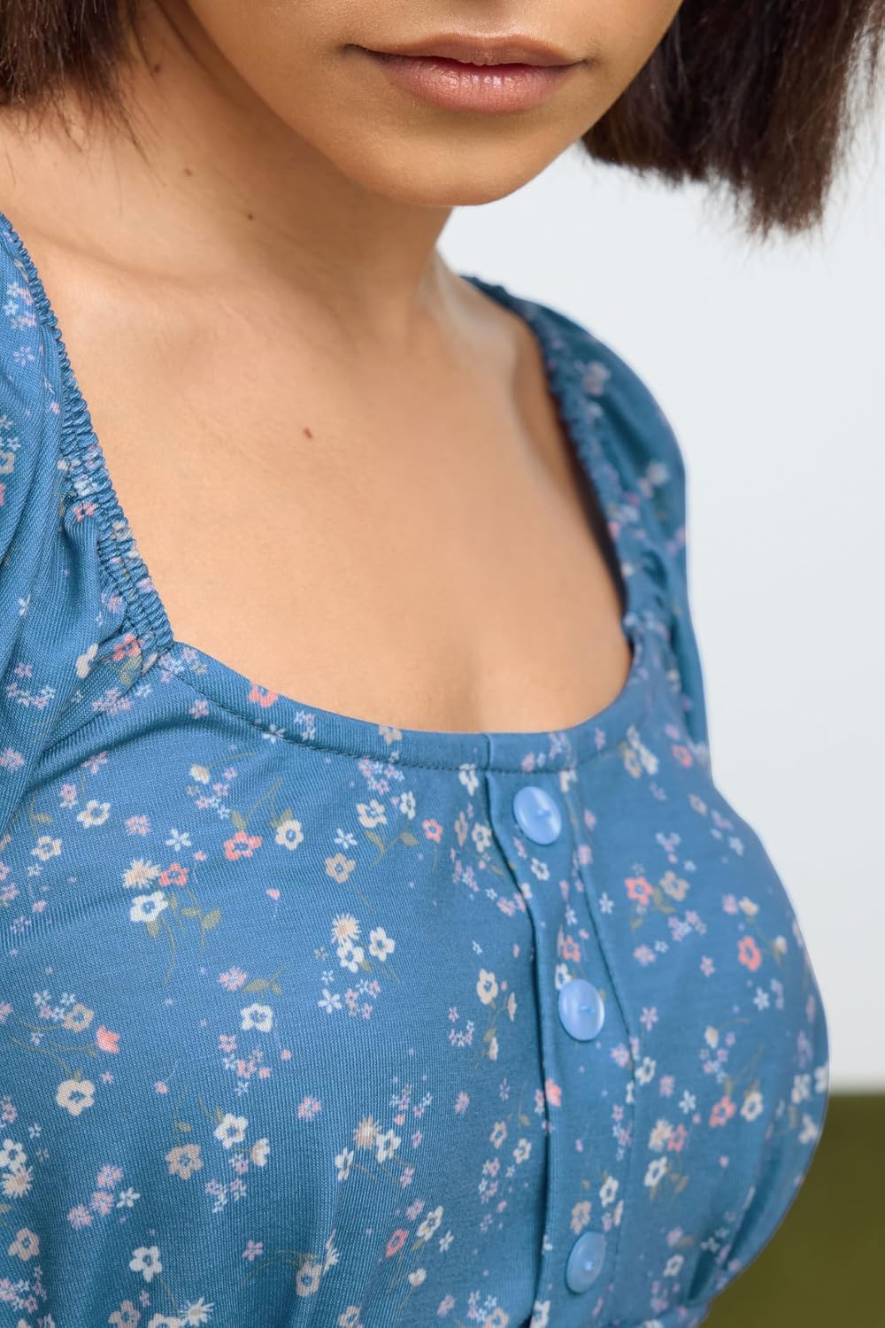 PixieGirl Petite Sage Green Ditsy Floral Print Mini Dress Petite - Image 4