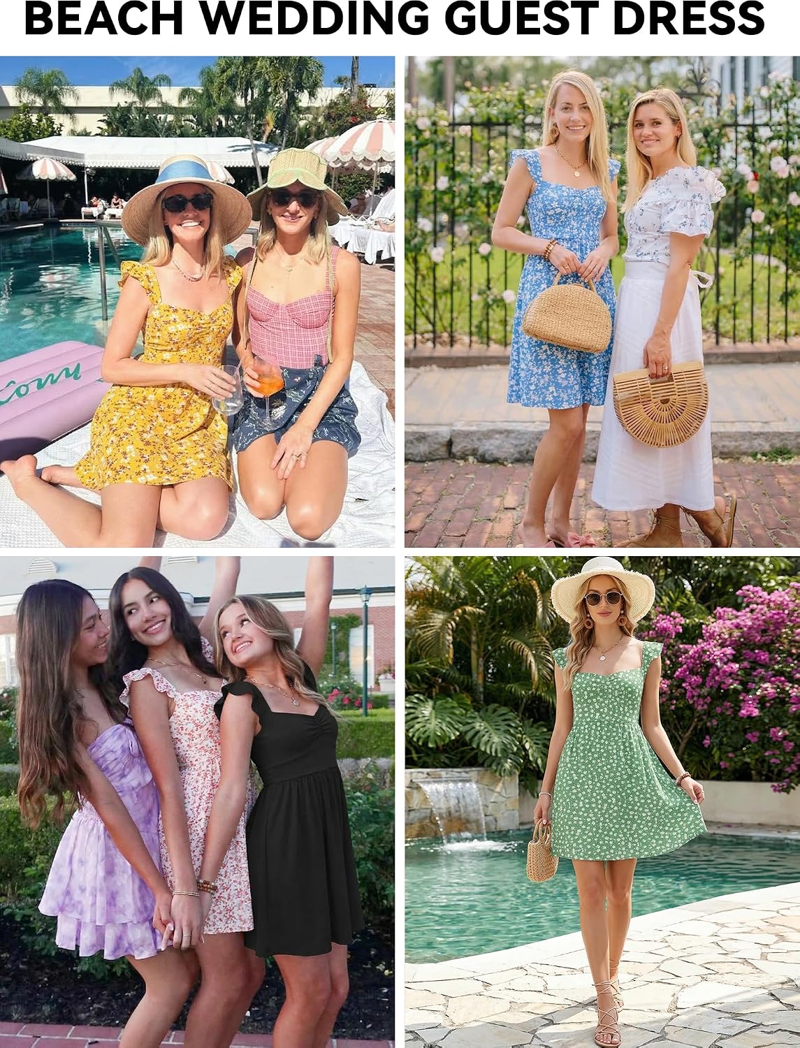 Gleeneat Womens Casual Mini Dresses Sweetheart Neckline Floral A Line Flowy Ruffle Sleeve Summer Boho Beach Sundress 2026 - Image 5