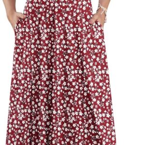 AUSELILY Summer Dresses for Women V Neck Maxi Dress Wedding Guest Dress