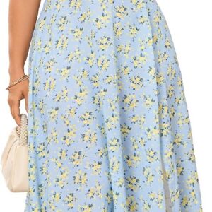 Women Plus Size Floral Summer Dress for Wedding Guest Vacation