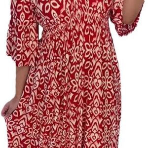 GuyAna V-Neck Floral Dress,Women’s Plus-Size Super Fairy V-Neck Floral Dress Beach Holiday Beach Skirt Long Skirt