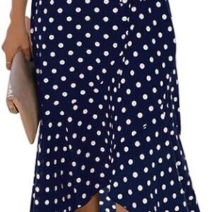 GRECERELLE Womens Summer Maxi Dress Boho Floral Polka Dot Wrap Dresses