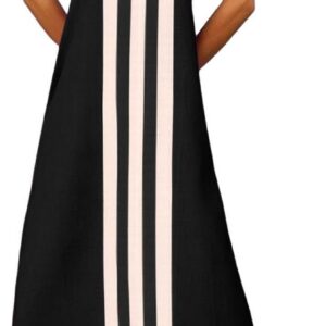 Spring Dresses For Women Uk – 2025 Summer Women’s Bohemian Floral Maxi Dress Casual Color Block Beach Overall Coverup