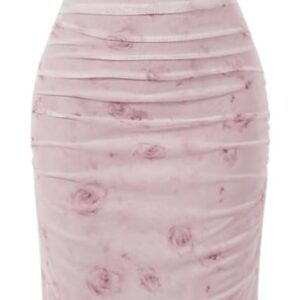 GORGLITTER Women’s Floral Ruched Fishtail Midi Cami Dress Bodycon Lettuce Trim Coquette Sundress