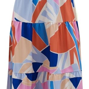 Women’s Summer Boho Spaghetti Strap Square Neck Ruffle Casual Flowy Long Dress Beach Swing Party Maxi Dress
