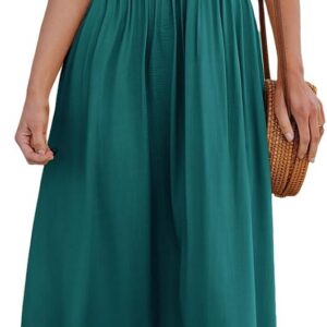 CUPSHE Women’s Maxi Dress Floral V Neck Sleeveless Cutout Side Slit Smocked Ruffled Casual Summer Beach Dresses