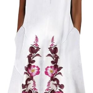 TheSosy Midi Dresses for Women UK Short Sleeve V Neck Button Floral Dress Summer Casual Loose Fit Long Dresses with Pockets Comfy Lounge T Shirts Dress Beach Holiday Plus Size Elegant Sundress Sale
