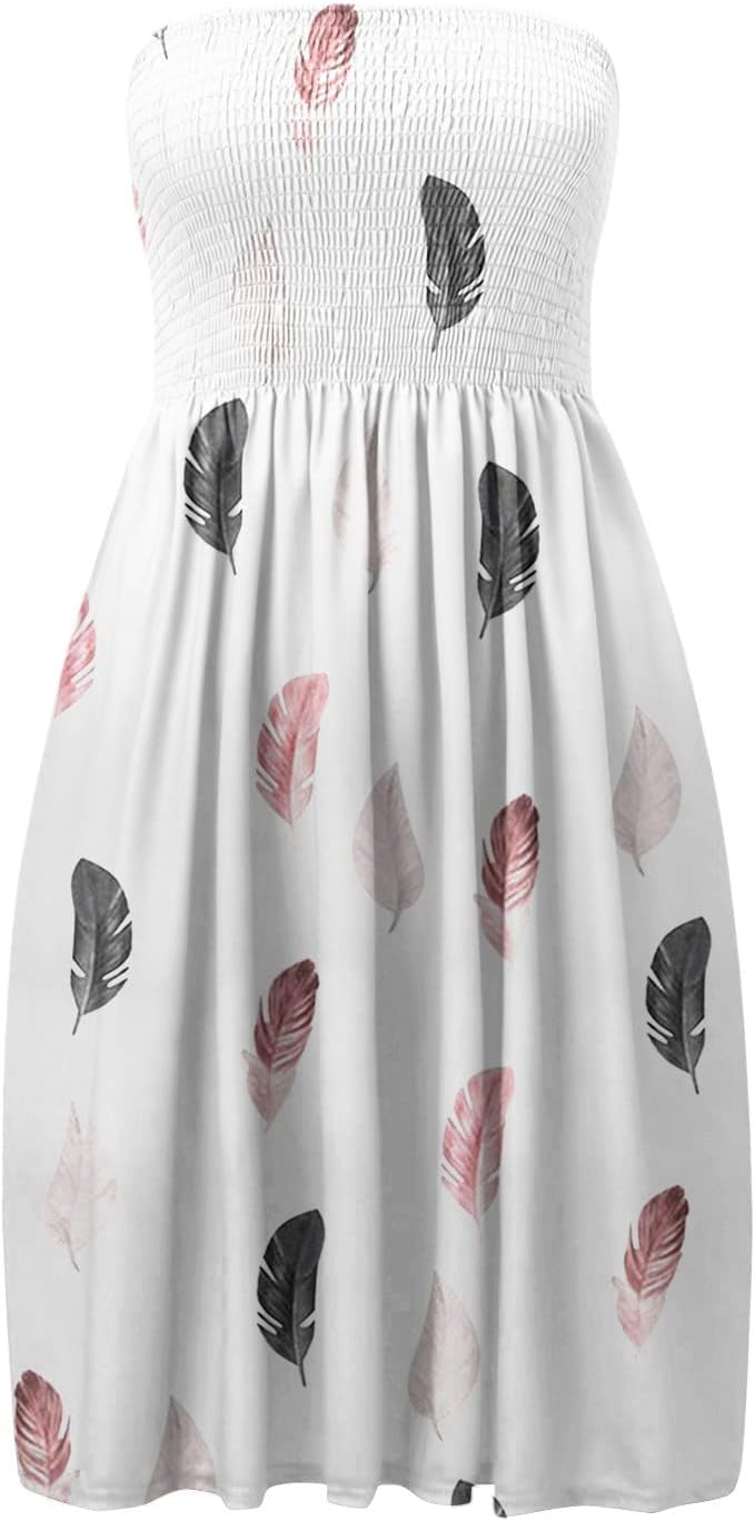 Bandeau Dress Strapless Dresses for Women UK Beach Summer Boob Tube Dress - Image 4