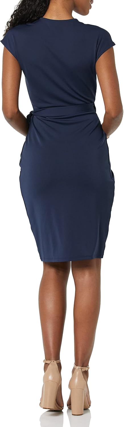 Amazon Essentials Women's Classic Cap Sleeve Wrap Dress (Available in Plus Sizes) - Image 2