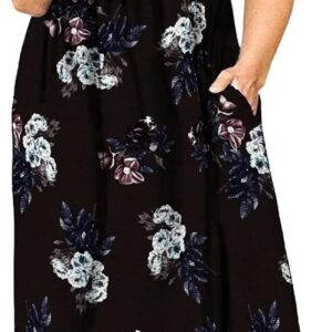 Halife Plus Size Dresses for Curvy Women Summer Casual Beach Long Maxi Dress with Pockets