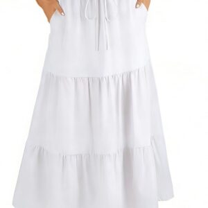 WERFORU Women’s Elastic High Waist Maxi Skirt Long Skirt with Pockets
