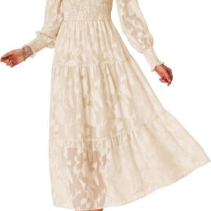BTFBM Wedding Guest Dresses for Women Fall Fashion 2025 Casual Long Sleeve Floral Maxi Boho Homecoming Dress