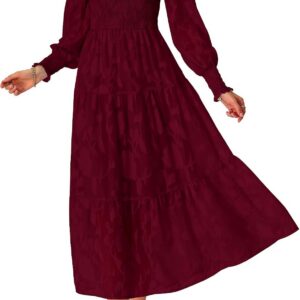 BTFBM Wedding Guest Dresses for Women Fall Fashion 2025 Casual Long Sleeve Floral Maxi Boho Homecoming Dress
