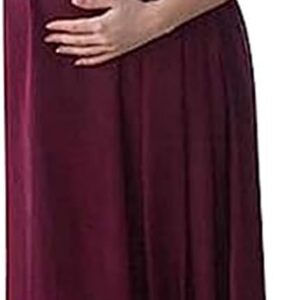 Maternity Dress for Photography Solid Color Lace Off Shoulder Chiffon Gown Split Front Maxi Pregnancy Dresses for Photoshoot