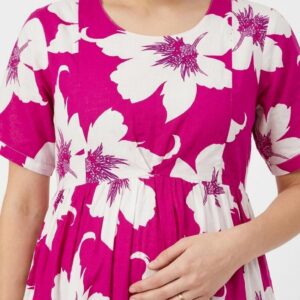 ZENIRA Women’s 2026 Spring Summer Maternity Dresses Short Sleeve Maxi Round Neck Casual Nursing Outfit Dress