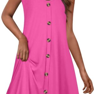 Summer Dresses for Women Spaghetti Strap Button Down Casual Beach Vacation Dress Cover Ups Boho Floral Sundress