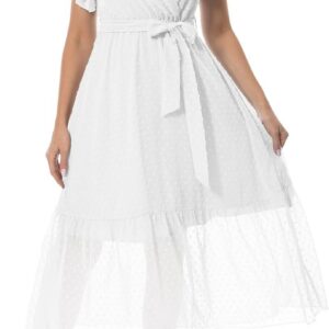PCEAIIH Women Summer Boho Floral V-Neck Midi Cocktail Dress