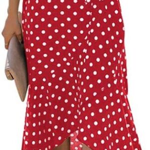 GRECERELLE Womens Summer Maxi Dress Boho Floral Polka Dot Wrap Dresses