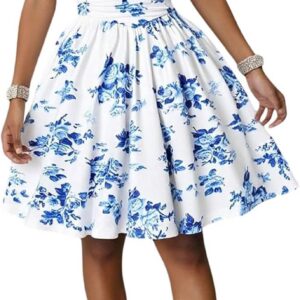 GORGLITTER Girl’s Summer Party Tank Dresses Floral Ruched A Line Flared Swing Short Beach Dress Aged 8-12 Years