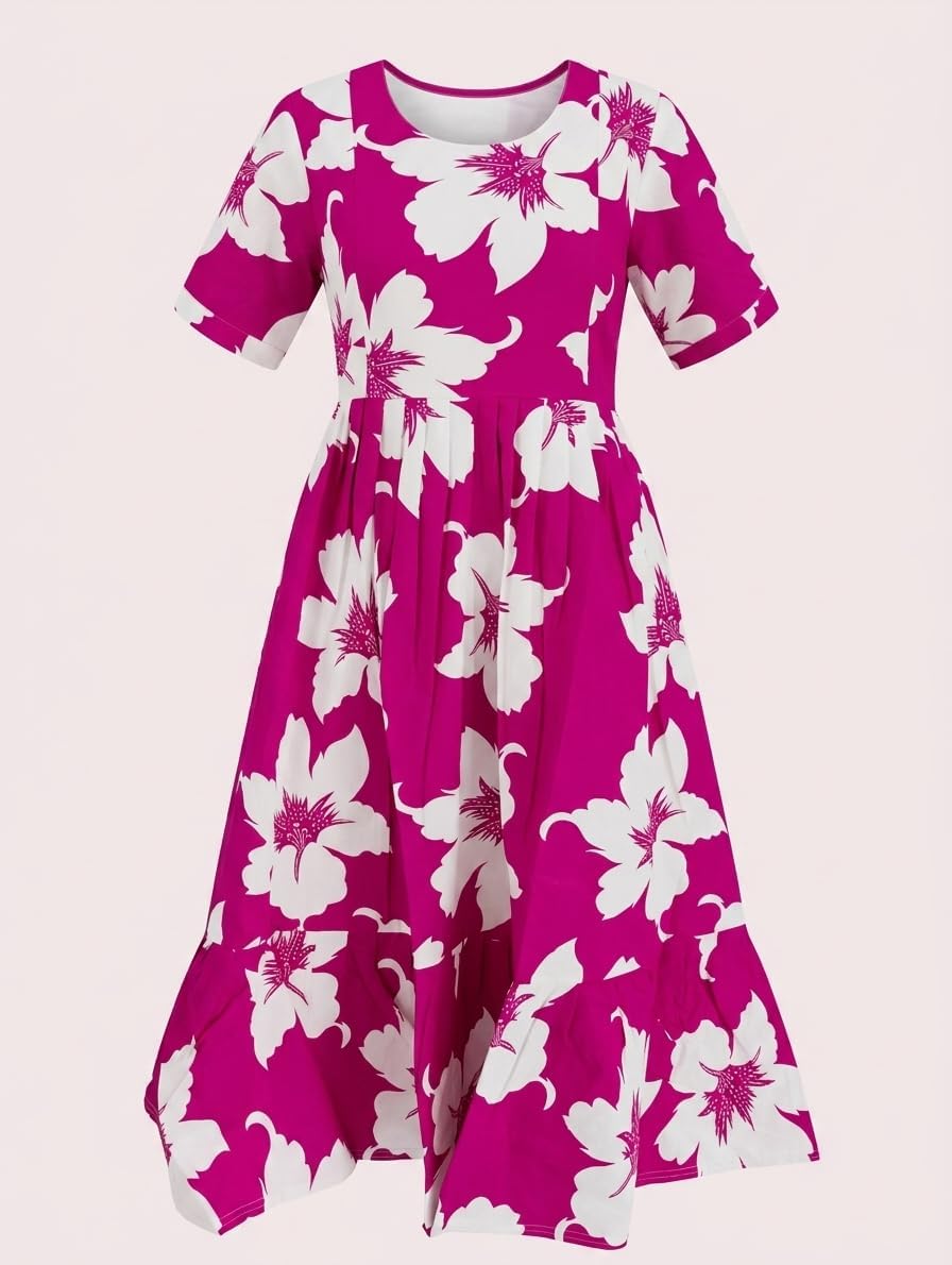 ZENIRA Women's 2026 Spring Summer Maternity Dresses Short Sleeve Maxi Round Neck Casual Nursing Outfit Dress - Image 5