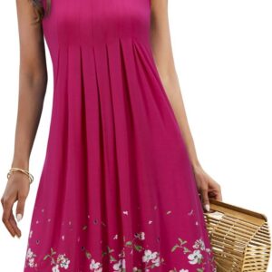 KILIG Summer Dresses for Women UK Casual Sundress Ladies Sleeveless Tank Dress Midi Floral Beach Cover Ups