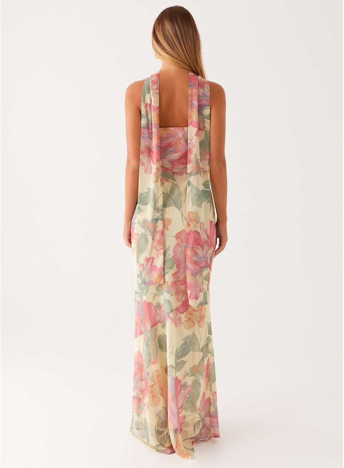 Edhomenn Women Y2K Floral Formal Strapless Maxi Dress Sexy Sleeveless Backless Mesh Long Bodycon Tube Summer Sundress - Image 6