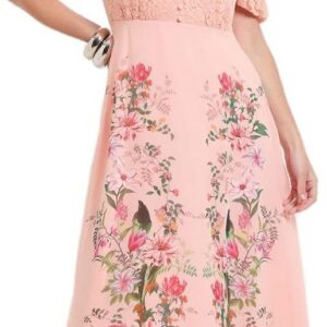 Wallis Petite Floral Lace Button Midi Dress
