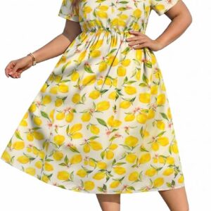 RITERA Plus Size Summer Midi Dress for Curvy Women with Pockets