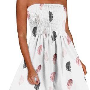 Bandeau Dress Strapless Dresses for Women UK Beach Summer Boob Tube Dress
