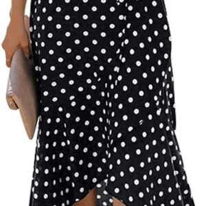 GRECERELLE Womens Summer Maxi Dress Boho Floral Polka Dot Wrap Dresses