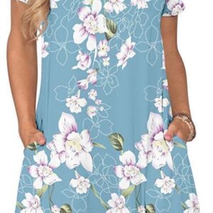 AUSELILY Women’s Summer Short Sleeve Casual T-Shirt Dress with Pockets