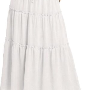 WERFORU Women’s Skirts Elastic High Waist Long Skirt with Pockets Elegant Maxi Skirt for Women A-Line High Waist Boho Skirts