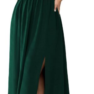 SCOMCHIC Women Plus Size Dresses Short Sleeve Sweetheart Neckline Wedding Guest Cocktail Smocked A Line Slit Maxi Dress