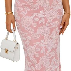 MEROKEETY Women’s Summer Wedding Guest Maxi Dress 2026 Sleeveless Floral Bodycon Mesh Cocktail Formal Party Long Dresses