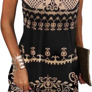 Women’s Summer Dress Short Sleeve V-Neck Halter Neck Sundress Floral Wrap Waist Casual Dress with Pockets(Multicoloured,S-XXL)