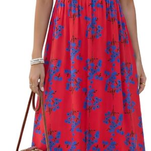 ZANZEA Womens Summer Casual Maxi Dress A line Beach Floral Long Dresses