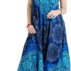 YOUR COZY Boho Sleeveless Maxi Dress for Women – Floral Summer Dress with Pockets – Casual Beach Vacation Outfit – Lightweight Bohemian Festival Sundress