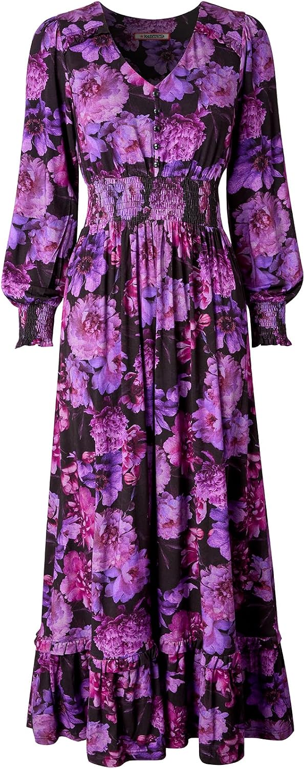 Joe Browns Women's Dark Floral Print Jersey Maxi Dress Dress - Image 4